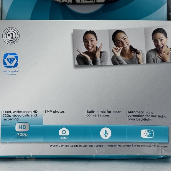 Logitech C270 HD 720p Webcam With Built-In Mic Automatic Light Correction NIB - Picture 3 of 13